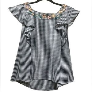 Beautiful Gingham Embroidered Blouse